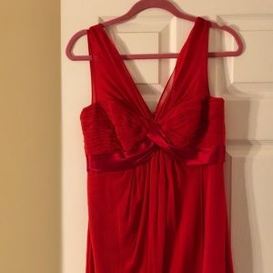 Donna Ricco red chiffon cocktail dress